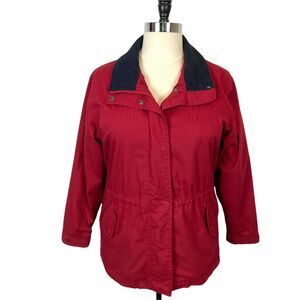 Jacket Vintage Pacific Trail Women's Red Navy Long Sleeve Full Zip size Large